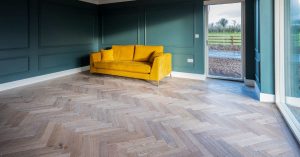 Customer Example Chevron floor and Wall Panelling